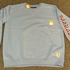NEW Carhartt Men's Loose Mid Weight Light Blue Crewneck Sweater * Size XL
